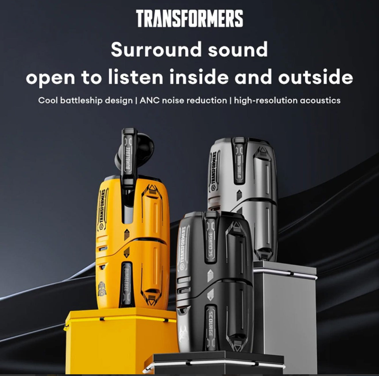 Transformers TF-T01 PRO ANC Earbuds Bluetooth 5.3 Earphones