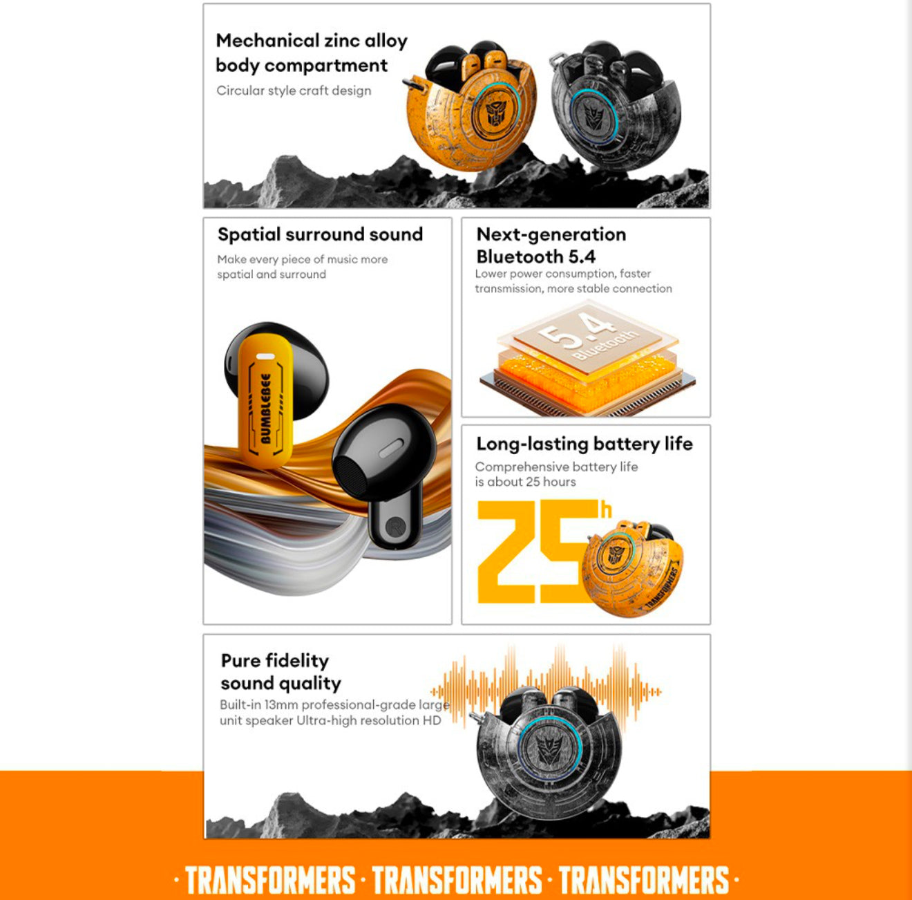 Transformers TF-T31 Bluetooth Earphone Surround Sound